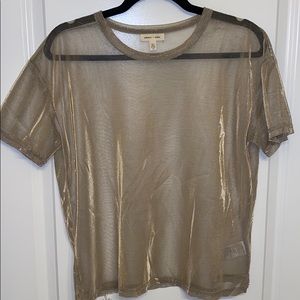 See through gold shimmer tshirt